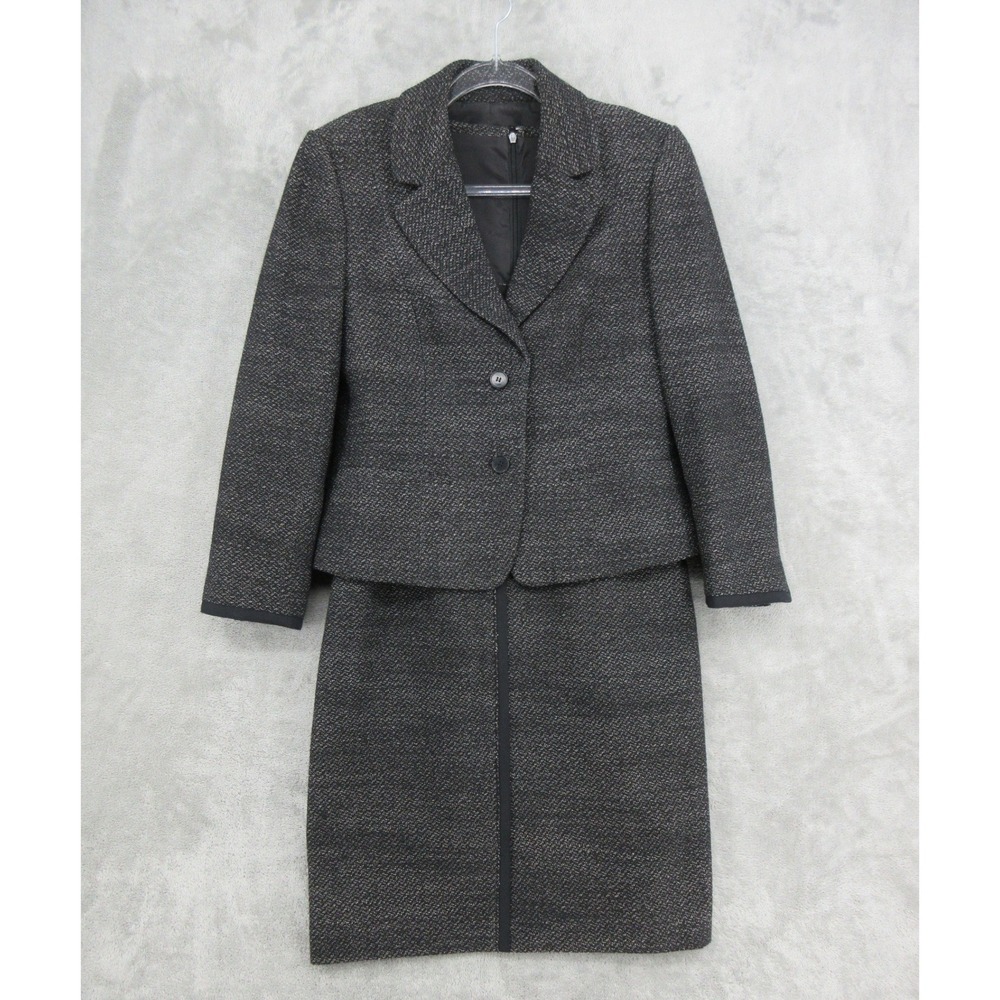 Ann Taylor Jacket Dress Womens Size 6 Tweed Blazer Wool Blend Quiet Luxury Gray